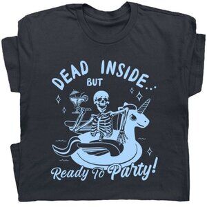 Skeleton Drinking T Shirt Fun Party shirt